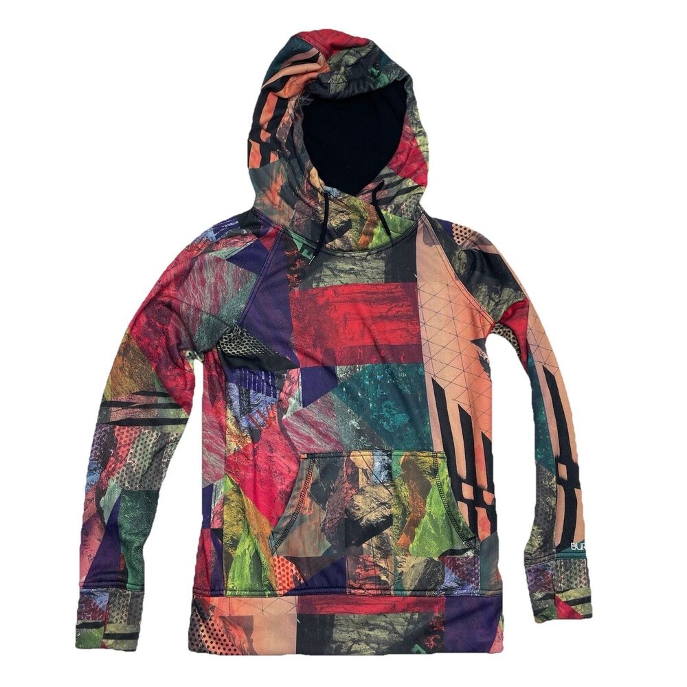 Burton XS DryRide Multicolor Abstract GraphicPrint Snowboard/Ski Pullover Hoodie